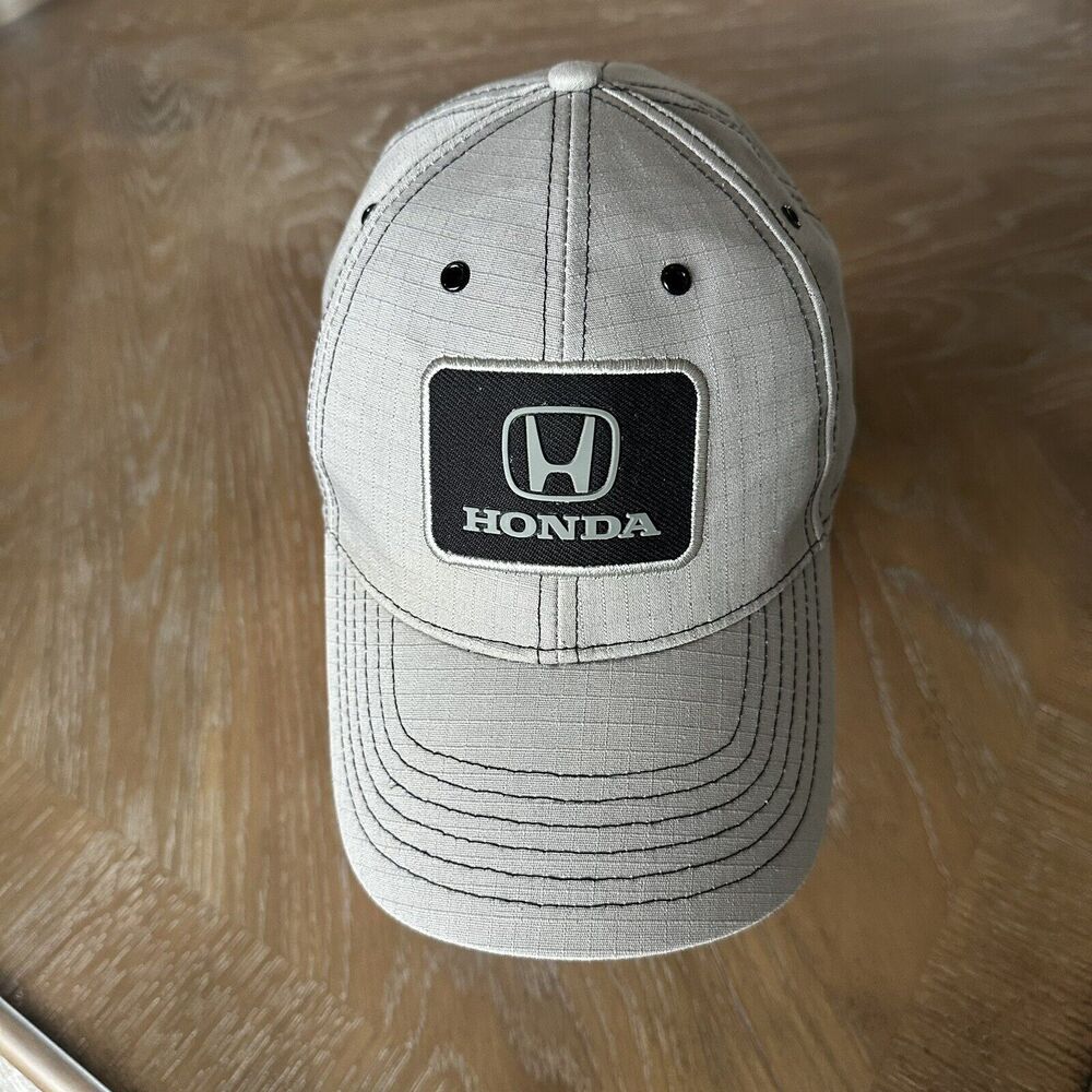 Gray Honda Baseball Hat Cap with Hook and Loop Adjustable Back Slightly Used